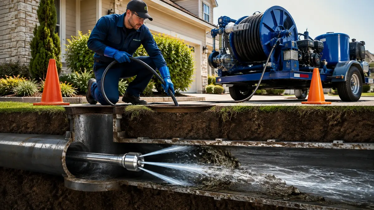Main Sewer Line Hydro Jet Cleaning in Granada Hills